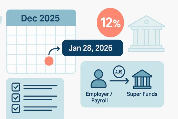 Reminder of December 2025 Quarter Superannuation Guarantee ('SG') | Taxwise Australia December 2025 Quarter Superannuation Guarantee